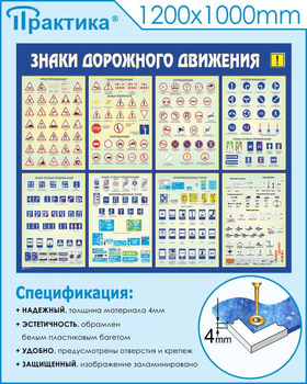 С48 Стенд знаки дорожного движения (1200х1000 мм, прямая печать) - Стенды - Стенды по безопасности дорожного движения - ohrana.inoy.org